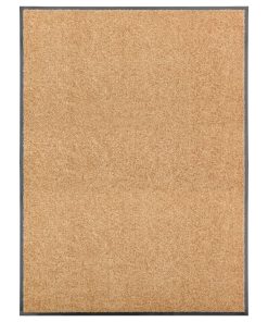 vidaXL Covoraș de ușă lavabil crem 90x120 cm