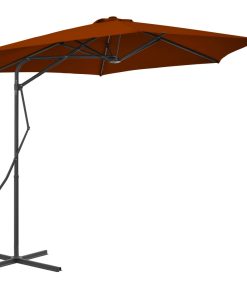 vidaXL Umbrelă de grădină, stâlp din oțel, cărămiziu, 300x230 cm