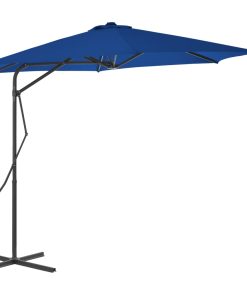 vidaXL Umbrelă de grădină, stâlp din oțel, albastru, 300x230 cm