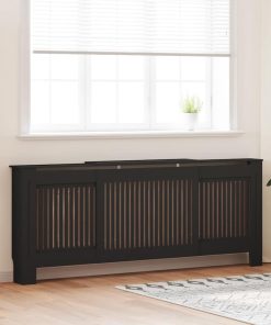 vidaXL Mască pentru calorifer, negru, 205 cm, MDF