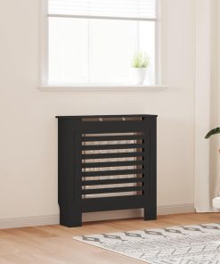 vidaXL Mască pentru calorifer, negru, 78 cm, MDF