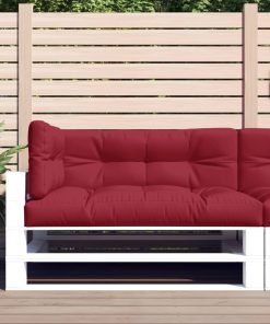 vidaXL Perne de paleți, 3 buc., roșu vin, material textil