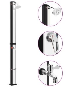 vidaXL Duș solar de exterior cu cap de duș și robinet, 35 L