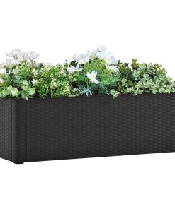vidaXL Strat înălțat grădină sistem auto-udare, antracit, 100x43x33 cm