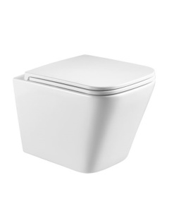 Set vas wc suspendat din portelan Karag LT 052E-R si capac Soft Close alb lucios