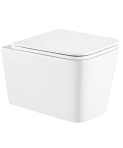 Set vas wc suspendat din portelan Karag LT 057E-R si capac Soft Close alb lucios