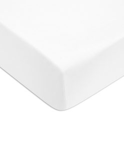 Cearceaf de pat cu elastic Tommy Hilfiger Unis Percale 90x200cm Alb