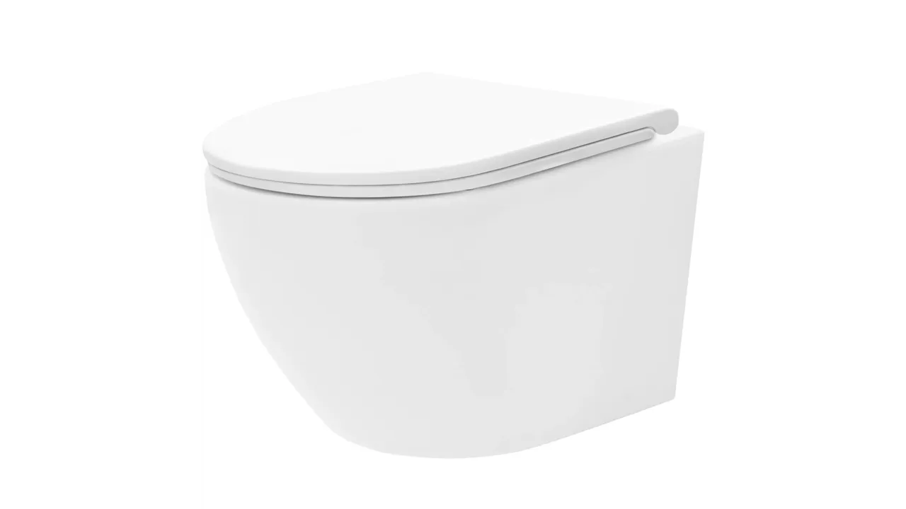Vas wc suspendat Rea Carlo Mini Tornado Rimless Flat Pro Alb Lucios