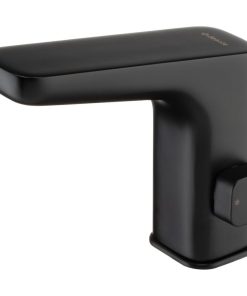 Baterie lavoar negru mat, senzor si control temperatura, 4 AA acumulator (LR6) 1.5V, Deante Hiacynt