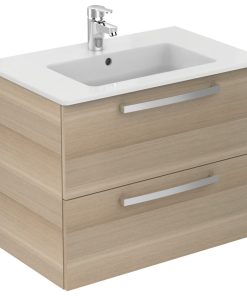 Dulap baza suspendat Ideal Standard Tempo cu doua sertare 70cm stejar nisipiu