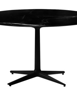 Masa rotunda Kartell Multiplo design Antonio Citterio d118cm h74cm blat cu finisaj marmura negru
