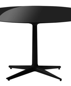 Masa rotunda Kartell Multiplo design Antonio Citterio d118cm h74cm blat sticla negru