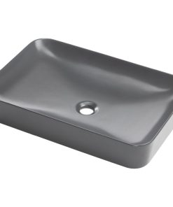 Lavoar pe blat antracit mat 60 cm, dreptunghiular, Deante Tess
