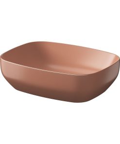 Lavoar pe blat caramiziu mat 50 cm, dreptunghiular, Cersanit Larga