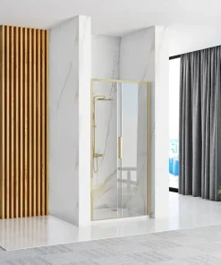 Paravan de dus Rea Rapid Slide 140 cm Auriu Mat