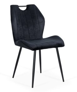 Scaun living negru din catifea cu design modern BUC 204