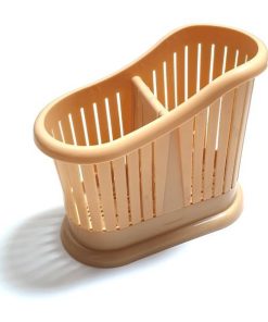 Suport tacamuri cu doua compartimente, crem - Maxdeco