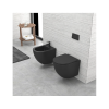 Set vas wc suspendat Karag Milos Negru Mat Rimless si capac soft close