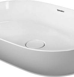 Lavoar tip bol Duravit Luv 60x40cm fara orificiu baterie fara preaplin montare pe blat Wonder Gliss