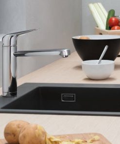 Chiuveta bucatarie Hansgrohe S510-F450 SilicaTec 450 cu 1 cuva 51x56x19cm stone grey