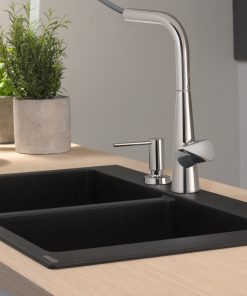 Chiuveta bucatarie Hansgrohe S510-F770 SilicaTec 370/370 cu 2 cuve 51x88x19cm stone grey