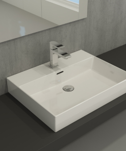 Lavoar baie Mona, ceramic, alb, montaj pe blat sau perete