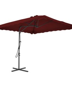 vidaXL Umbrelă de grădină, stâlp din oțel, roșu bordo, 250x250x230 cm