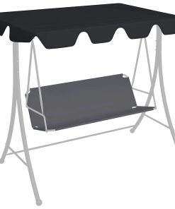 vidaXL Copertină de rezervă leagăn grădină, negru, 188/168x145/110cm