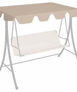 vidaXL Copertină de rezervă leagăn grădină, bej, 150/130x105/70 cm