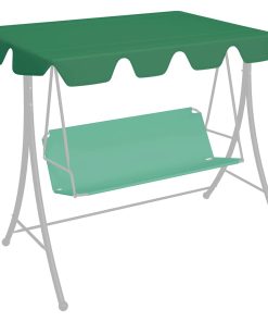 vidaXL Copertină de rezervă leagăn grădină, verde, 150/130x105/70 cm