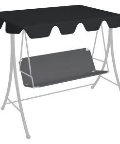 vidaXL Copertină de rezervă leagăn grădină, negru, 150/130x105/70 cm