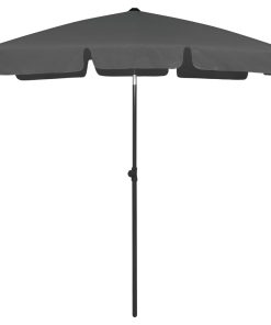 vidaXL Umbrelă de soare de plajă, antracit, 180x120 cm
