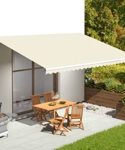 vidaXL Pânză de rezervă copertină, crem, 6x3,5 m
