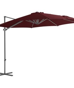 vidaXL Umbrelă în consolă cu stâlp din oțel, roșu bordo, 300 cm