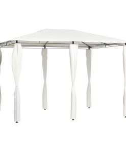 vidaXL Pavilion cu huse pentru stâlpi, crem, 3x4x2,6 m, 160 g/m²