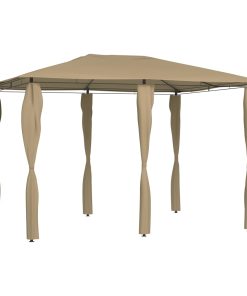 vidaXL Pavilion cu huse pentru stâlpi, gri taupe, 3x4x2,6 m, 160 g/m²