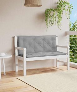 vidaXL Pernă de bancă de grădină, gri 120x(50+50)x7cm material oxford