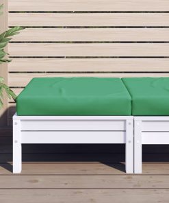 vidaXL Pernă pentru taburet din paleți, verde, material textil