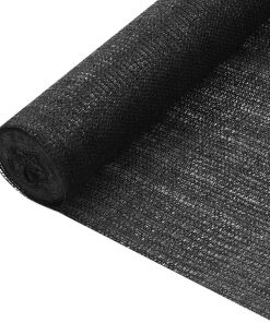 vidaXL Plasă protecție intimitate, negru, 1,2x50 m, HDPE, 75 g/m²