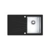 Chiuveta bucatarie inox satinat cu sticla securizata neagra, cuva dreapta, Alveus Karat 10