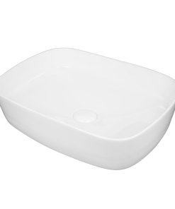 Lavoar pe blat alb lucios, dreptunghiular, 50 cm, Fluminia Pallas