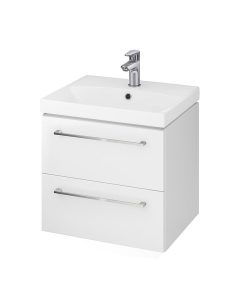 Set dulap baie suspendat 2 sertare Lara cu lavoar Gala City inclus, 50 cm, alb