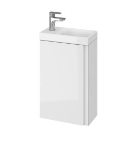 Set dulap baie suspendat cu 1 usa si lavoar Cersanit Moduo inclus, 40 cm, alb