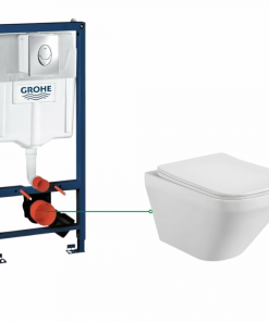 Set vas wc suspendat, clapeta crom, rezervor wc incastrat