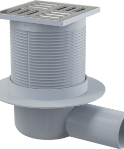 Sifon pardoseala cu gratar otel inoxidabil, 105x105 mm iesire laterala Alcadrain APV1