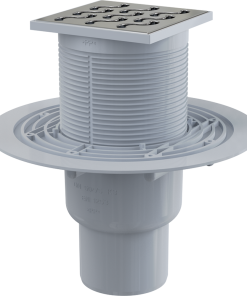 Sifon pardoseala cu gratar otel inoxidabil, 105x105 mm iesire verticala si guler izolatie APV202