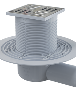 Sifon pardoseala cu gratar otel inoxidabil, 105x105 mm iesire laterala si guler izolatie APV1311