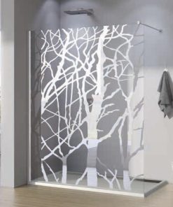 Cabina de dus Walk-In SanSwiss Pur 120 cm sticla securizata decor Tree 8 mm
