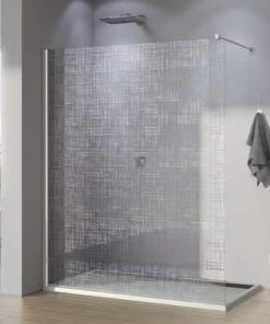 Cabina de dus Walk-In SanSwiss Pur 100 cm sticla securizata decor Lines 8 mm
