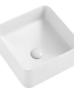 Lavoar pe blat alb lucios, patrat, 38 cm, Fluminia Ceres